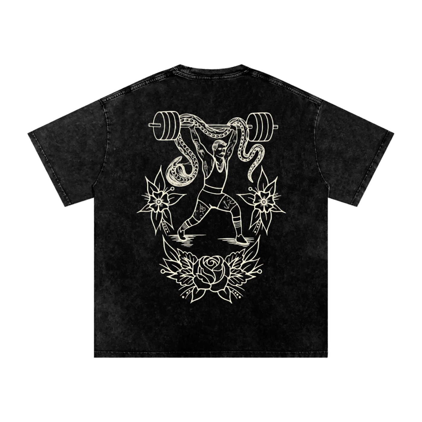 Heavy liftin’ Snow Washed Oversized Cotton T-Shirt