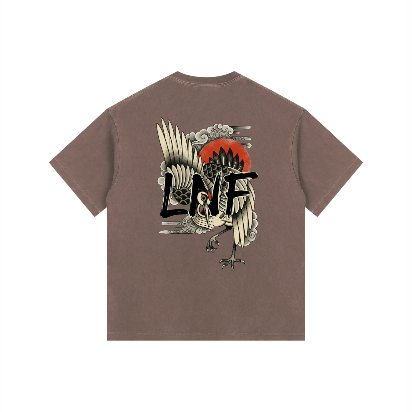 Crane Vintage Washed Oversized Cotton T-Shirt