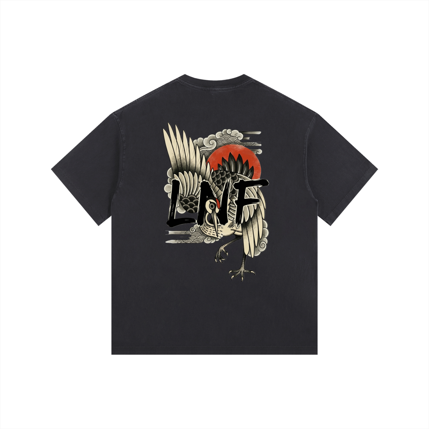 Crane Vintage Washed Oversized Cotton T-Shirt