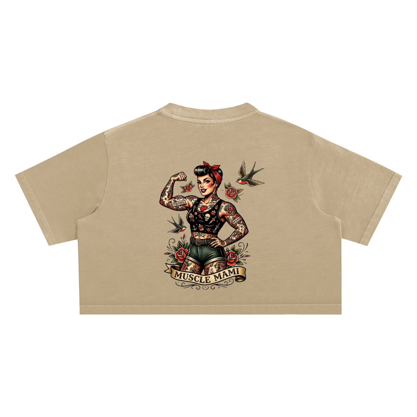 Muscle Mami Snow Washed Crop Top