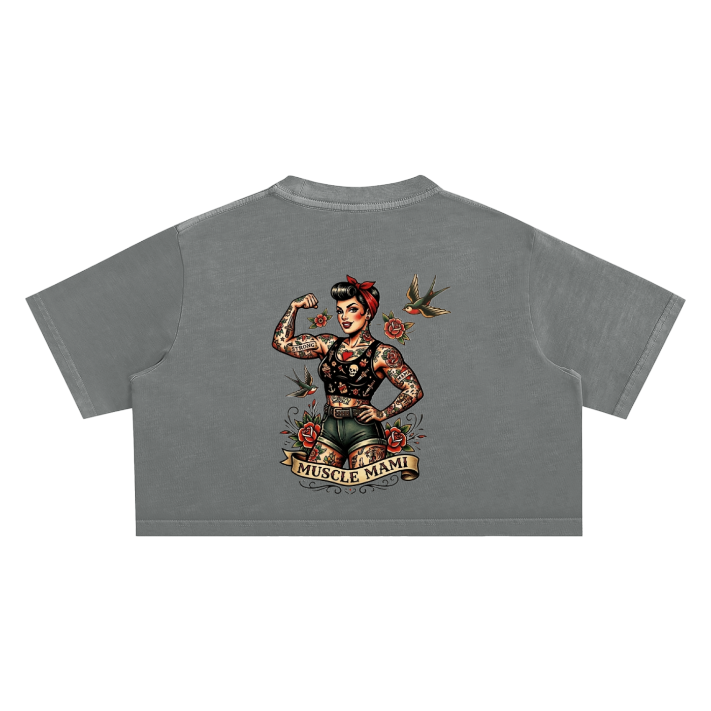 Muscle Mami Snow Washed Crop Top