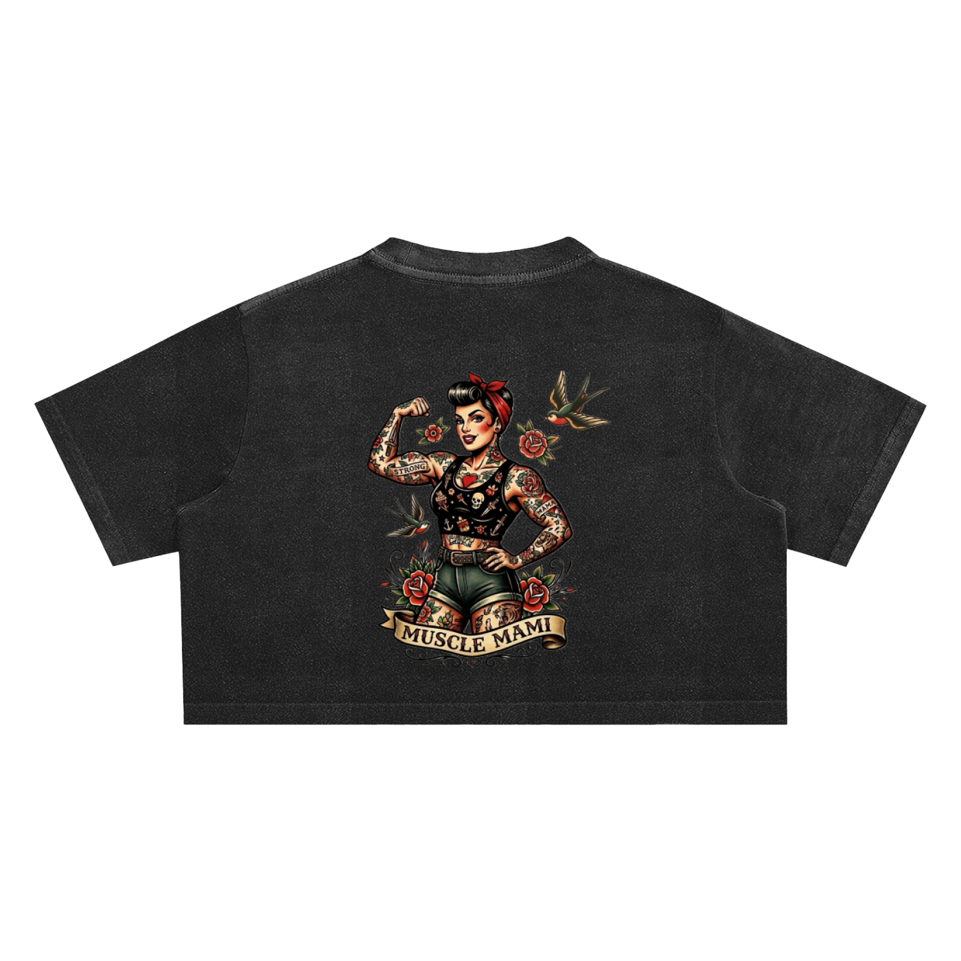 Muscle Mami Snow Washed Crop Top