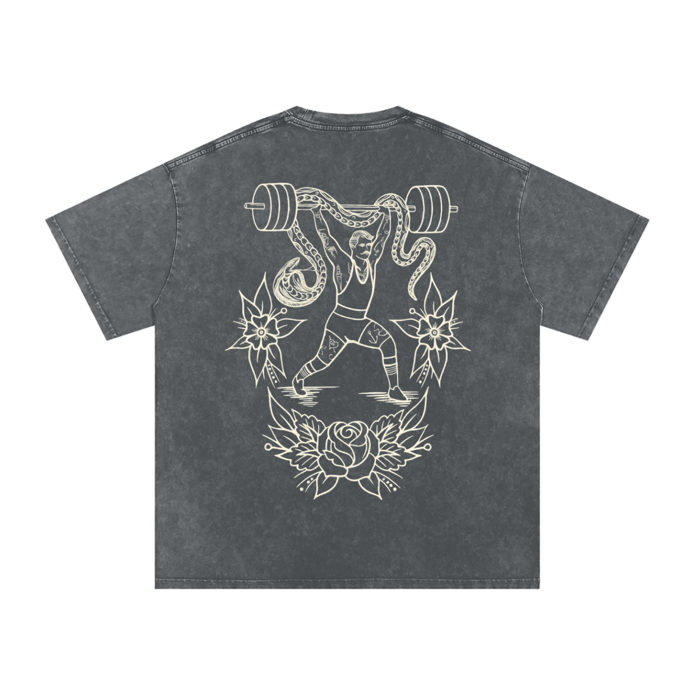 Heavy liftin’ Snow Washed Oversized Cotton T-Shirt