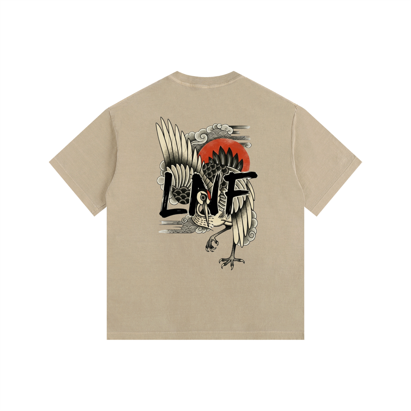 Crane Vintage Washed Oversized Cotton T-Shirt